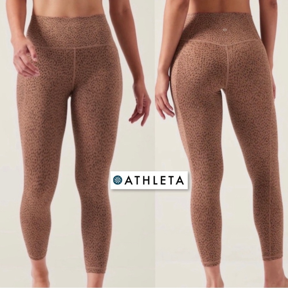Athleta leopard cropped leggings with pockets, XXS